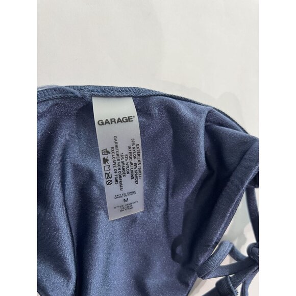 Garage Shiny Tiny Bikini Bottom in Blue - Picture 5 of 5